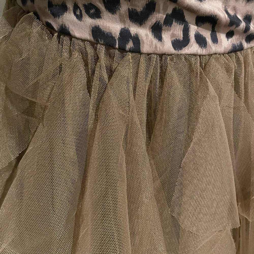 SHEIN Brown Asymmetrical Tulle leopard print dress - Picture 10 of 13